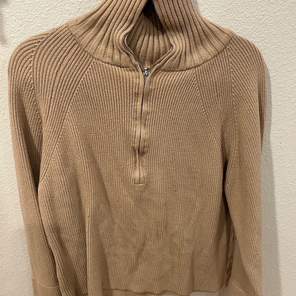 BTBFM Beige Ribbed Knit Sweater